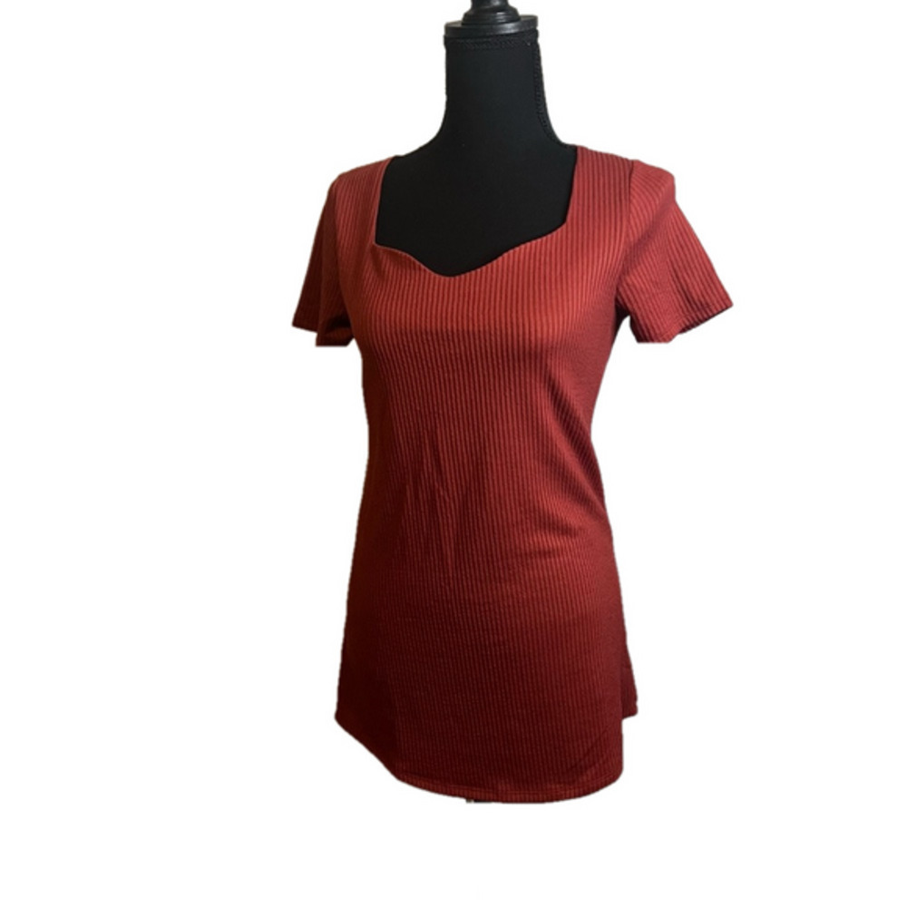 Full Moon Maternity top -rust orange color